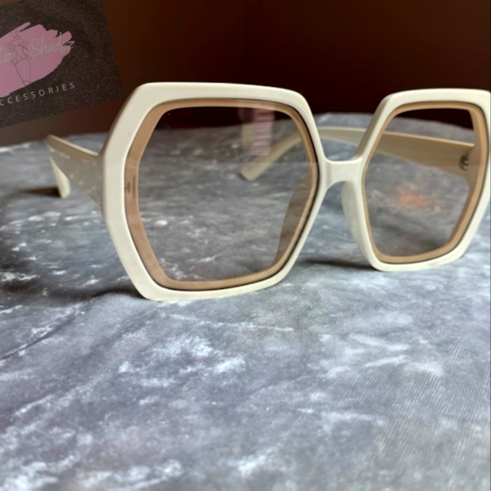 Ladies cream retro sunglasses
